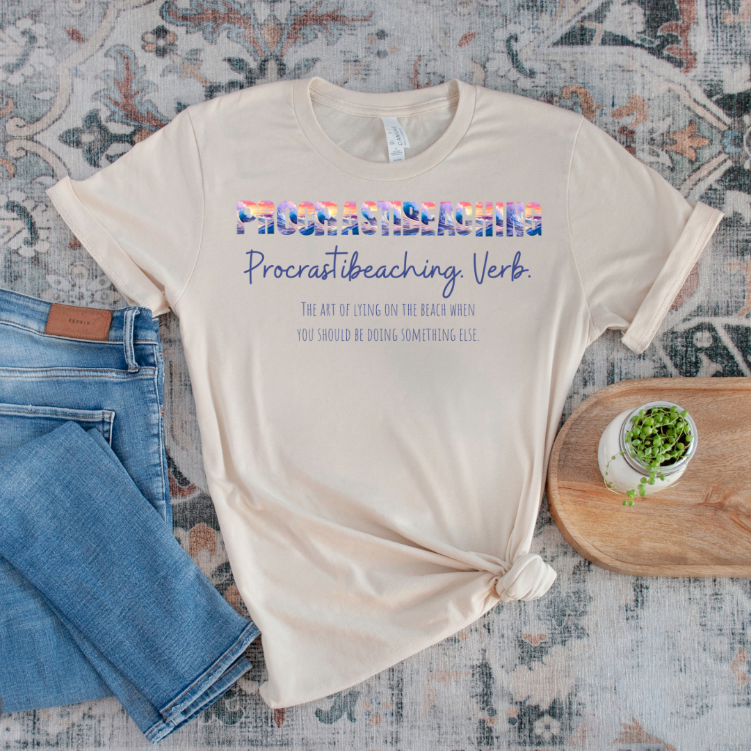 Procrastibeaching T-Shirt For Beach Lovers Unisex Him Her Gift For Beachcombers