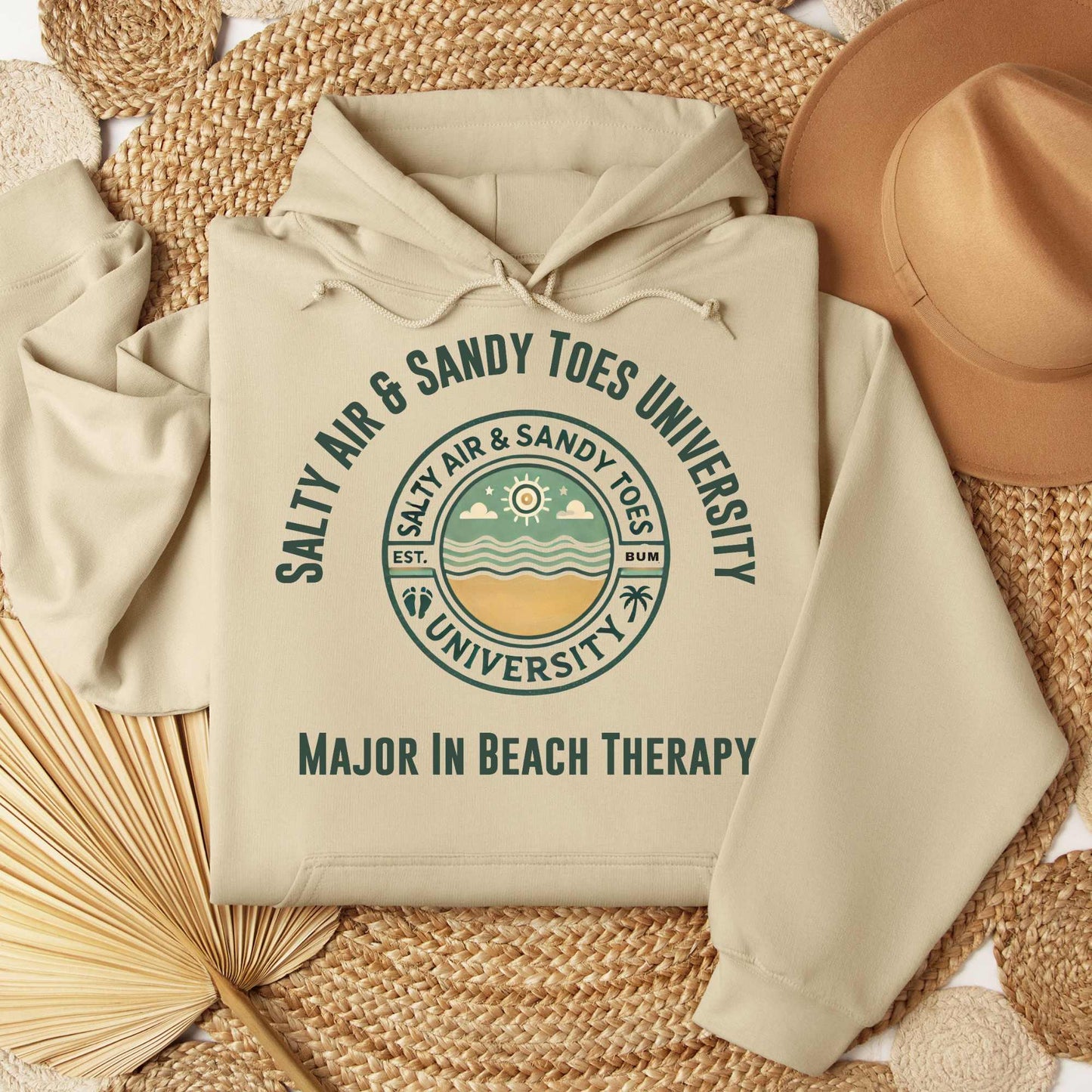 Beach Lovers Hoodie: Salty Air & Salty Toes University Sweatshirt