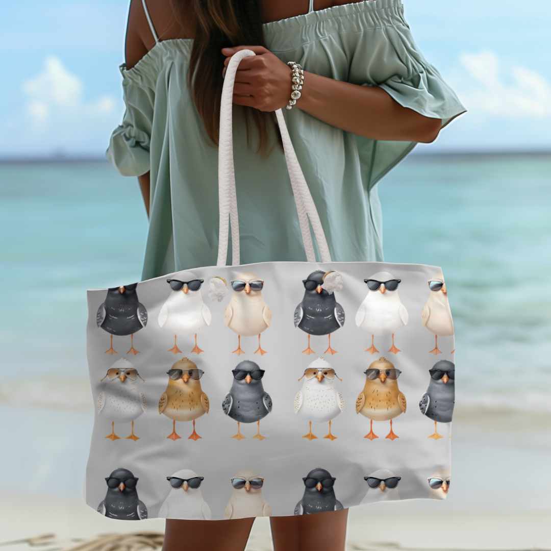 Beach Bag Cute Seagulls Wearing Sunglasses