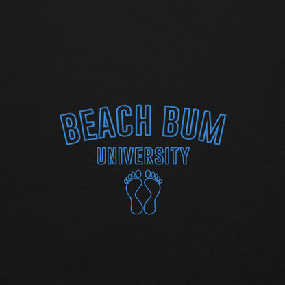 Beach Bum Sweatshirt Embroidered Beach Bum University Hoodie With Beach Feet