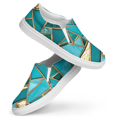 Sea Glass Beach Slip On Shoes For Women Bright Boho Sneakers