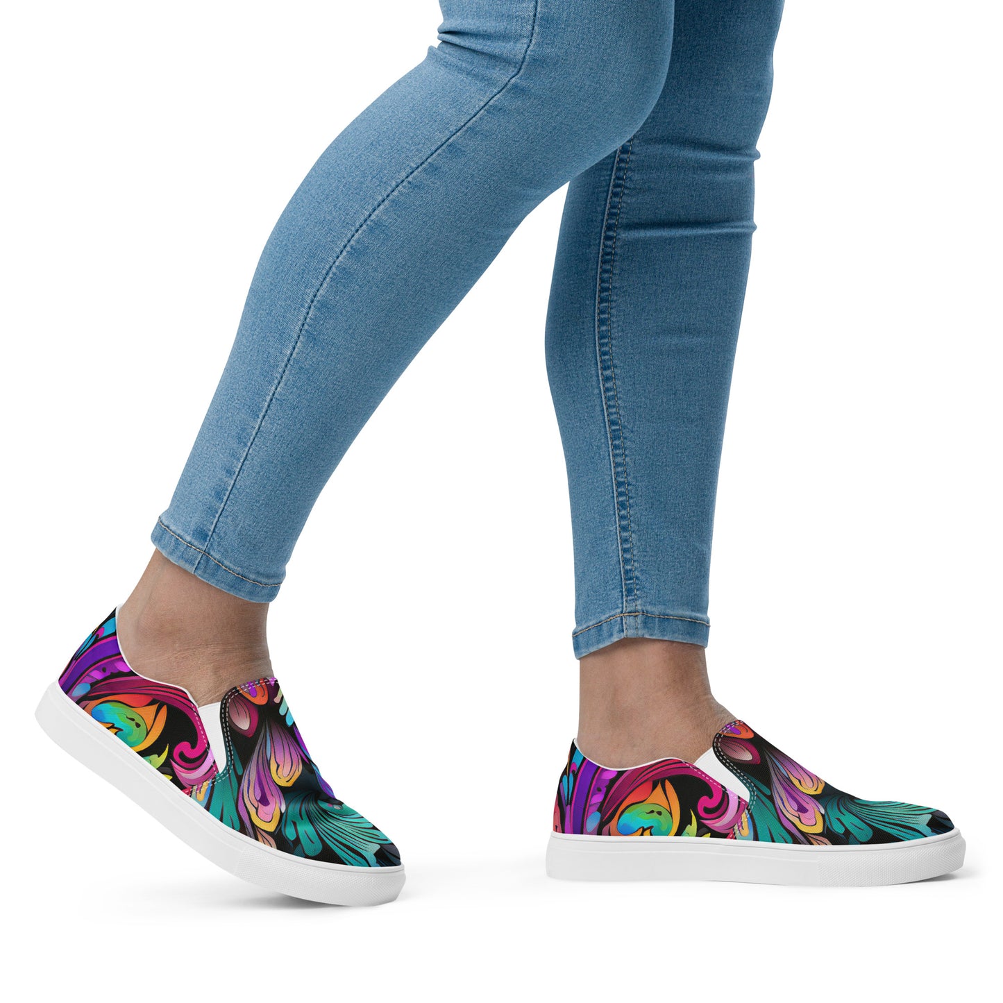 Boho Slip On Shoes For Women Bright Bohemian Sneakers