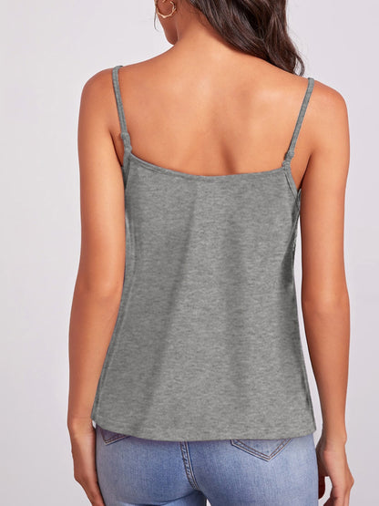 Hippie Ethic Tank Top Geometric V-Neck Spaghetti Strap Cami