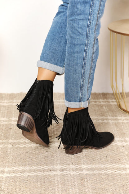 Boho Legend Women's Fringe Cowboy Western Ankle Boots