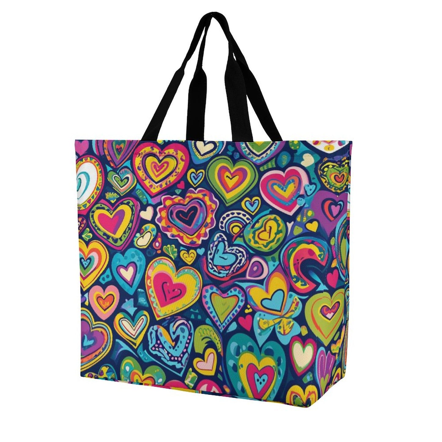 Boho Large Heart Retro Tote Bag