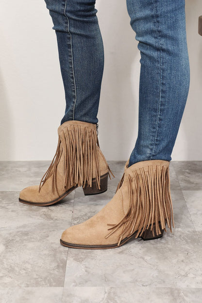 Boho Legend Women's Fringe Cowboy Western Ankle Boots
