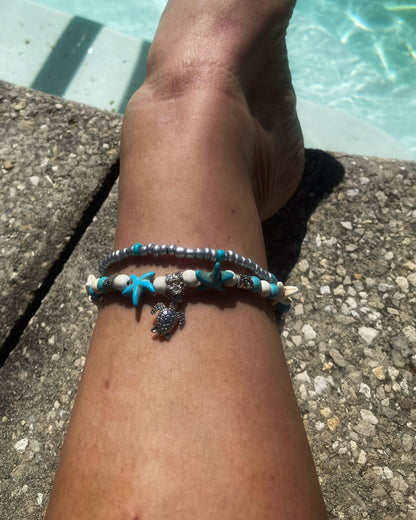 NEW! Boho Sea Turtle Beaded Ankle Bracelet Bohemian Jewelry Ships Free